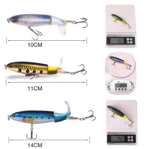 Imagem de Isca de Pesca Topwater Whopper Popper - 10cm/14cm - Com Cauda Giratória