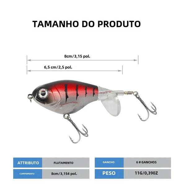 Imagem de Isca de Pesca Topwater Whopper Popper 11g/16g - Isca Dura Artificial para Bass