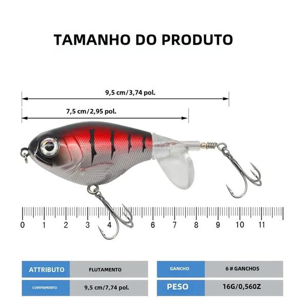 Imagem de Isca de Pesca Topwater Whopper Popper 11g/16g - Isca Dura Artificial para Bass