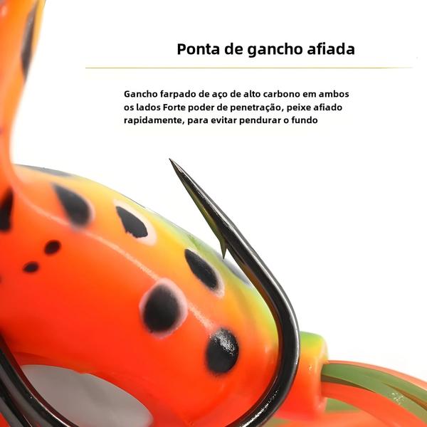 Imagem de Isca de Sapo Topwater para Pesca - Silicone Durável e Flutuante - Ideal para Pique e Salmão