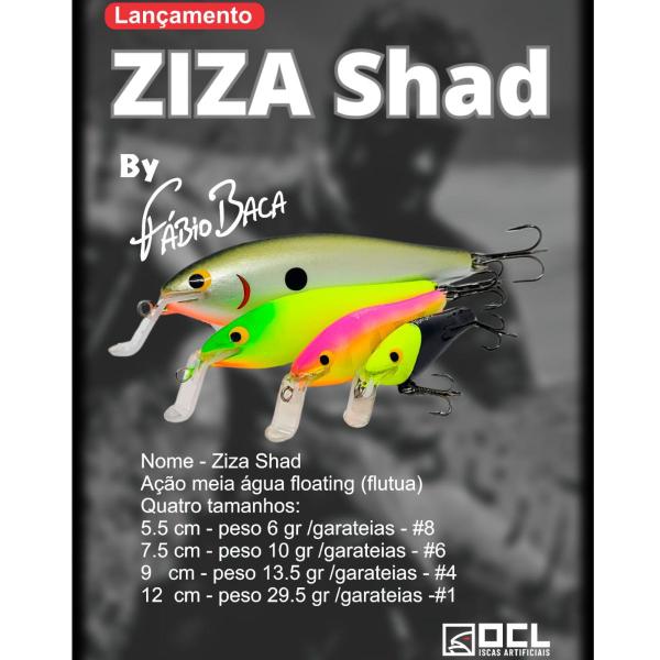 Imagem de Isca Ocl Ziza Shad 55 Artificial Pesca Tucunaré e outros 6g