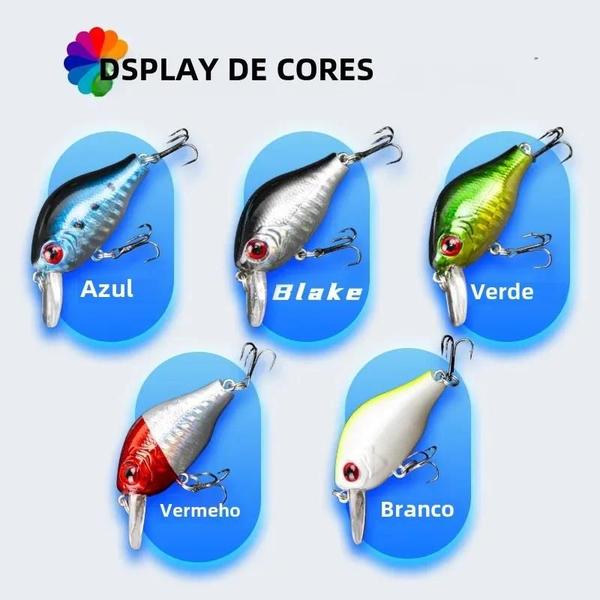 Imagem de Iscas Artificiais Crankbait 5.5cm - Kit com 5 Unidades - 7.8g