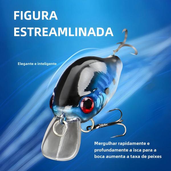 Imagem de Iscas Artificiais Crankbait 5.5cm - Kit com 5 Unidades - 7.8g