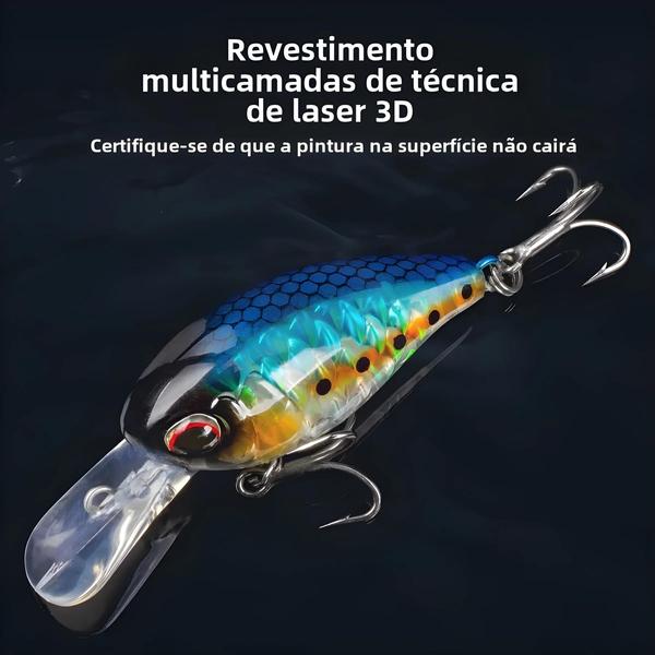 Imagem de Iscas Artificiais para Pesca - Crankbait Flutuante 6g e 6.5g