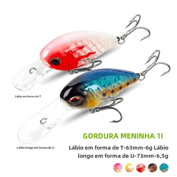 Imagem de Iscas Artificiais para Pesca - Crankbait Flutuante 6g e 6.5g