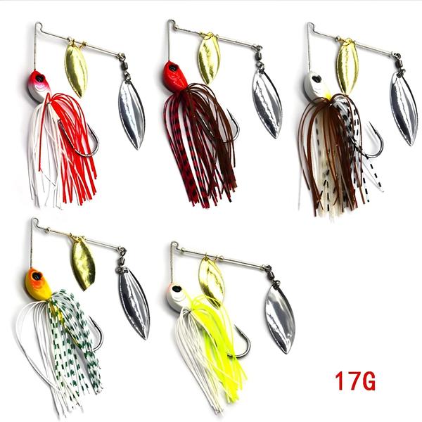 Imagem de Iscas de Pesca 12/17g - Wobblers, Giradores e Spinnerbaits de Metal com Lantejoulas