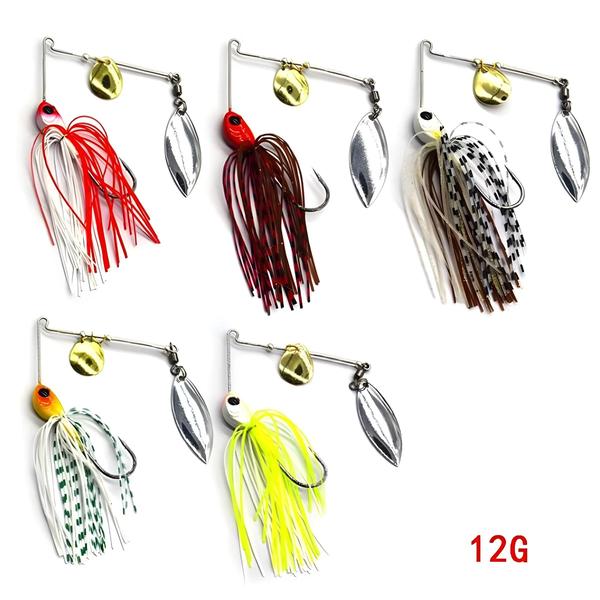 Imagem de Iscas de Pesca 12/17g - Wobblers, Giradores e Spinnerbaits de Metal com Lantejoulas