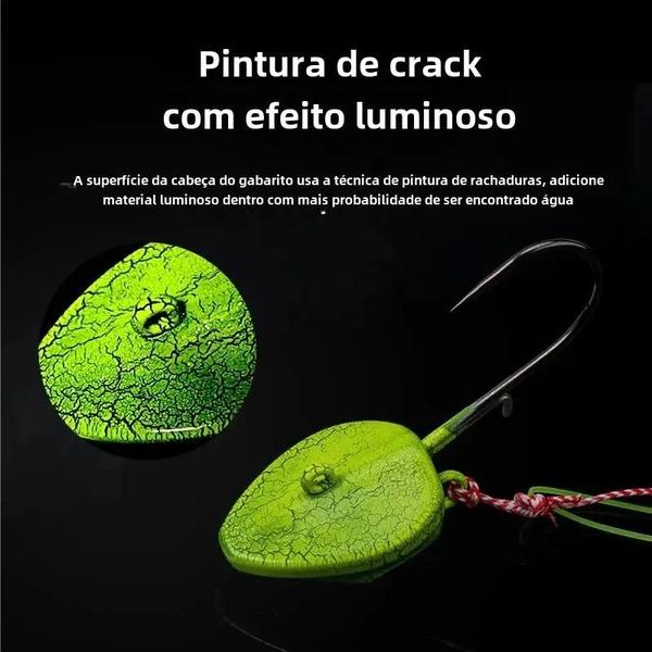 Imagem de Iscas de Pesca 60g para Mar Profundo - Jighead de Chumbo com Saia de Borracha