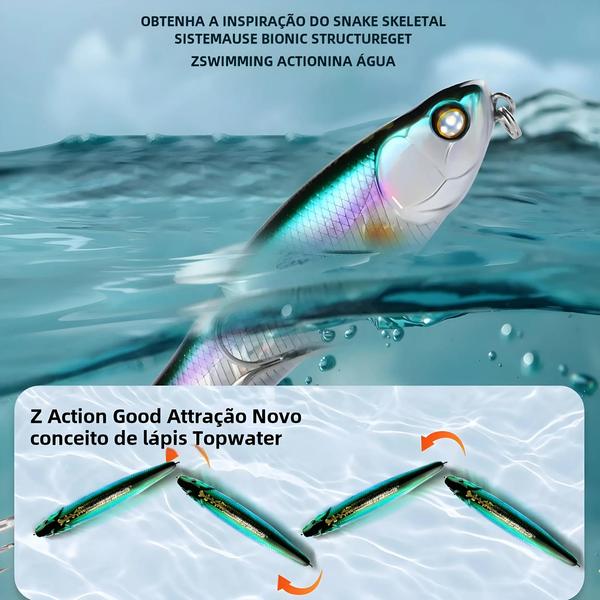 Imagem de Iscas de Pesca Dura 10cm/8,7cm - 30 Cores - Ação de Caminhada de Cão - Qualidade Profissional