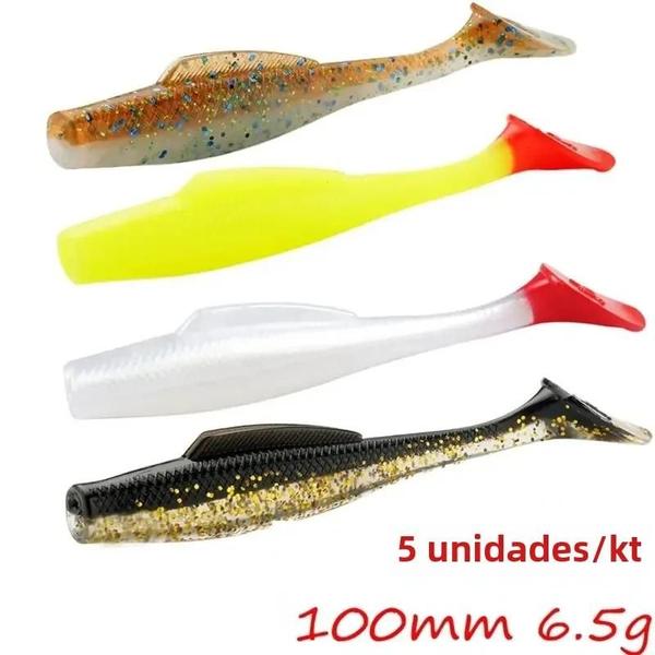 Imagem de Iscas de Pesca Macias 100mm (5 Unidades) - 6,5g TPR - Swimbait Jigging