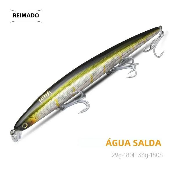 Imagem de Iscas de Pesca Marítima Flutuantes 18cm - Minnow Wobbler 29g/33g