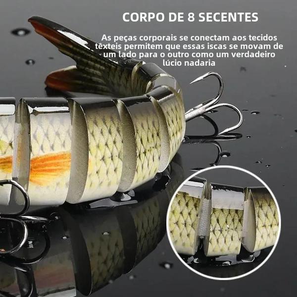 Imagem de Iscas de Pesca Multiarticuladas - Isca de Manivela com Afundamento Lento para Água Doce