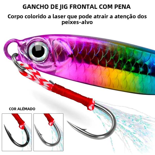 Imagem de Iscas de Pesca Offshore em Metal - 7g a 30g - Isca Artificial de Fundição Lenta