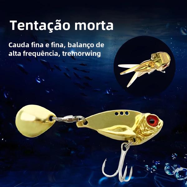 Imagem de Iscas de Pesca Rotativas 10g e 15g - Spinner com Colher Metalizada para Inverno