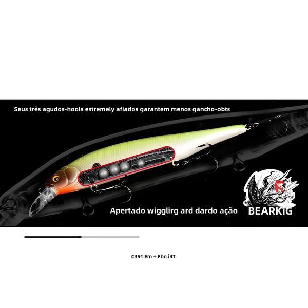 Imagem de Iscas de Pesca Topwater Minnow Crankbait 115mm 15g - Sistema de Peso de Tungstênio com Ganchos