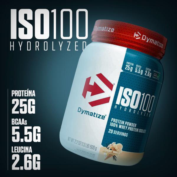 Imagem de Iso 100 Dymatize Whey - Hidrolisada e Isolada  Sabor Gourmet Baunilha 600g