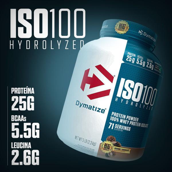 Imagem de Iso 100 Hydrolyzed  25g de Proteínas Hidrosilisada e Isolada  Sabor Gourmet Chocolate  2,3Kg  Dymatize