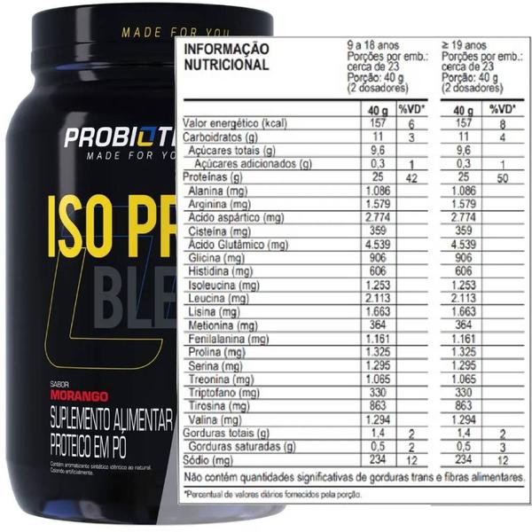 Imagem de Iso protein blend 900g + creatina pura 300g - probiotica