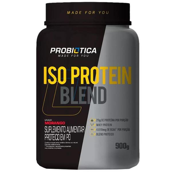 Imagem de Iso Protein Blend Pote 900G Morango Probiotica