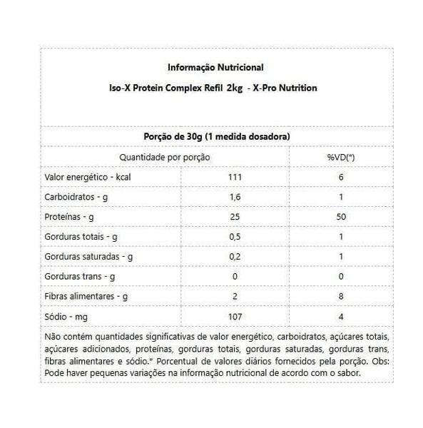 Imagem de Iso-X Protein Complex Refil (2kg) - Sabor: Torta de Banana