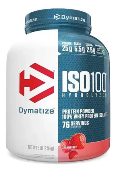 ISO100 Whey Isolado Hidrolisado Dymatize 2,3kgs Morango Imagem de ISO100 Whey Isolado Hidrolisado Dymatize 2,3kgs Morango