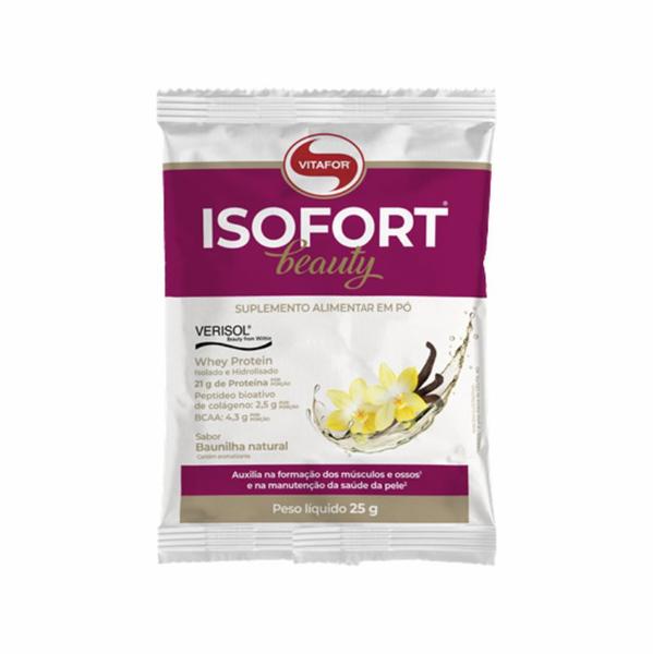 Isofort Beauty Whey Protein Baunilha Vitafor 25g Imagem de Isofort Beauty Whey Protein Baunilha Vitafor 25g