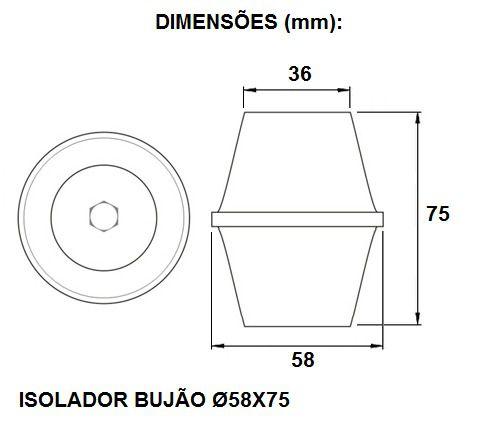 Imagem de Isolador bujao 58x75 m8