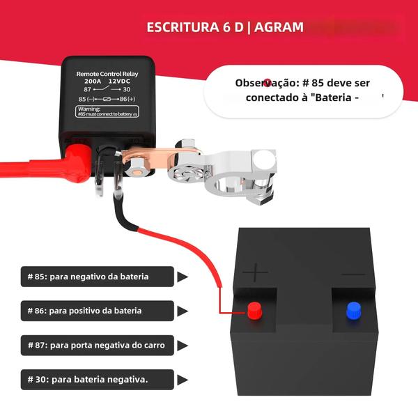 Imagem de Isolador de Bateria 12V com Controle Remoto - Anti-Roubo Daiertek