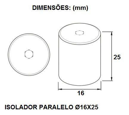 Imagem de Isolador paralelo 16x25 m6