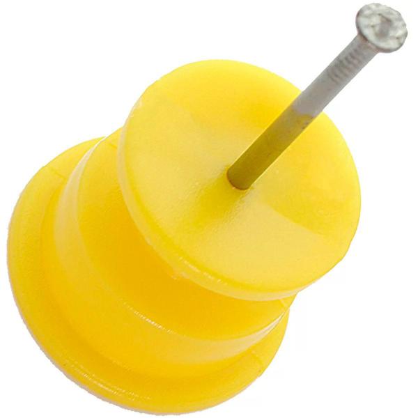 Imagem de Isolador Roldana Plástico Anti UV Fio com Prego 100un Amarelo - CNI, Opção: Amarelo (a), Tam: 30x30