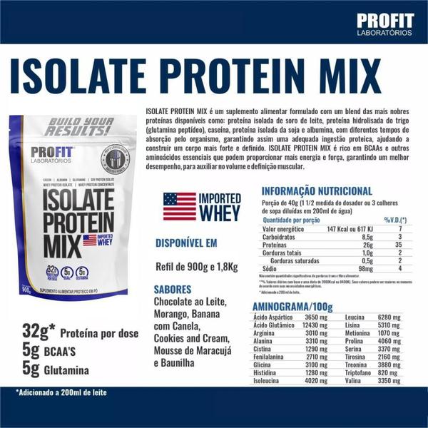 Imagem de Isolate Protein Mix 900G Profit + Creatina 100% Pura + Galão