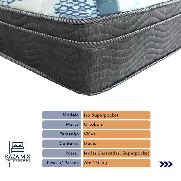 Imagem de ISOSuperpocket Viúvo com Euro Pillow e Molas Base Branco