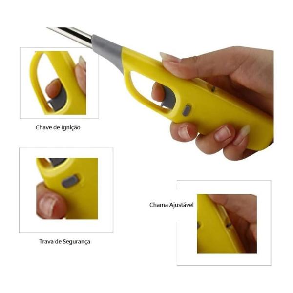 Isqueiro Acendedor Flexivel Recarregavel Fogao Churrasqueira Top - Zonne Imagem de Isqueiro Acendedor Flexivel Recarregavel Fogao Churrasqueira Top