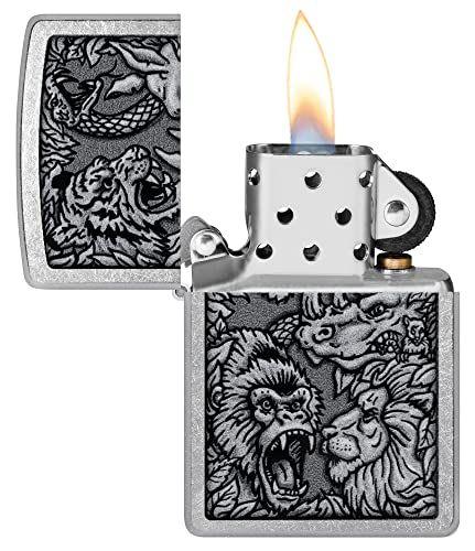 Imagem de Isqueiro de bolso Zippo Jungle Design Street Chrome