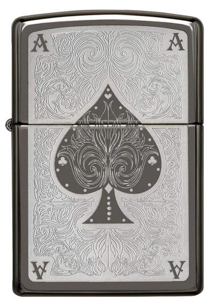 Imagem de Isqueiro de bolso Zippo Spade Card Black Ice