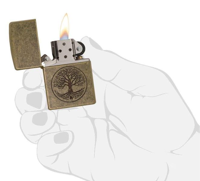 Imagem de Isqueiro de bolso Zippo Tree of Life”, latão antigo, tamanho único (29149)