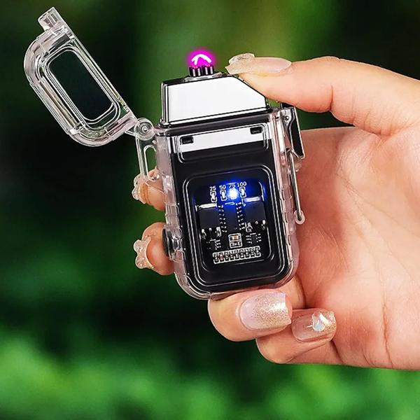 Isqueiro Elétrico A Prova De Vento Com Lanterna Iluminação Forte, Médio e Strobo Recarregável TB1906 - Luck Imagem de Isqueiro Elétrico A Prova De Vento Com Lanterna Iluminação Forte, Médio e Strobo Recarregável TB1906