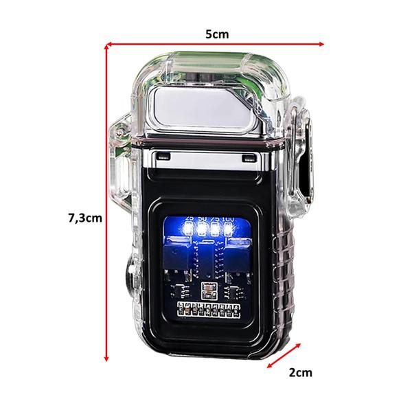 Isqueiro Elétrico A Prova De Vento Com Lanterna Iluminação Forte, Médio e Strobo Recarregável TB1906 - Luck Imagem de Isqueiro Elétrico A Prova De Vento Com Lanterna Iluminação Forte, Médio e Strobo Recarregável TB1906