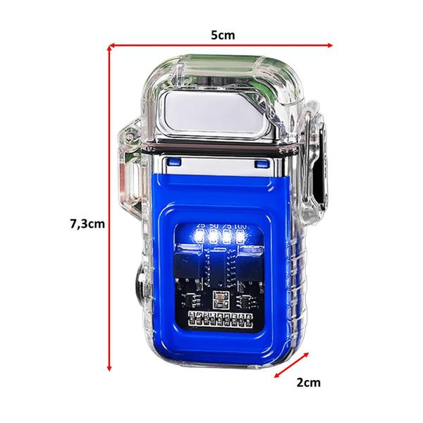 Imagem de Isqueiro Elétrico A Prova De Vento Com Lanterna Iluminação Forte, Médio e Strobo Recarregável TB1906