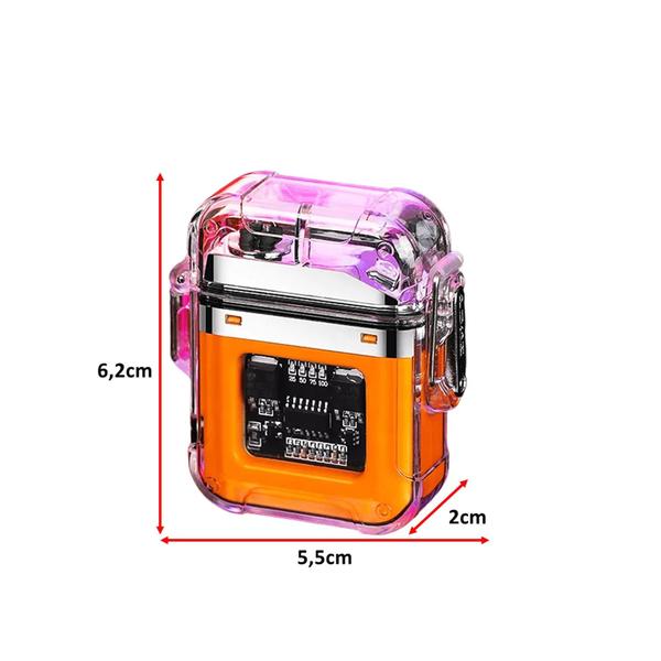 Imagem de Isqueiro Elétrico Plasma Recarregável USB Com Lanterna A Prova De Vento Futuristico TB1905