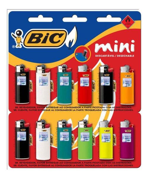 Imagem de ISQUEIRO PEQUENO BIC MINI Cartela com 12 Isqueiro