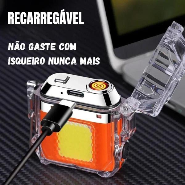 Imagem de Isqueiro Resistência Recarregável Usb Premium Portátil Led