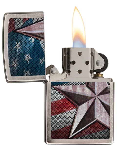 Imagem de Isqueiro Zippo - Bandeira Americana Cromado Escovado