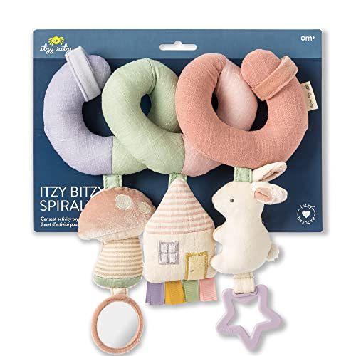 Imagem de Itzy Ritzy Spiral Car Seat & Stroller Activity Toy Inclui anel de dança, espelho e fitas texturizadas Pastel Arco-íris