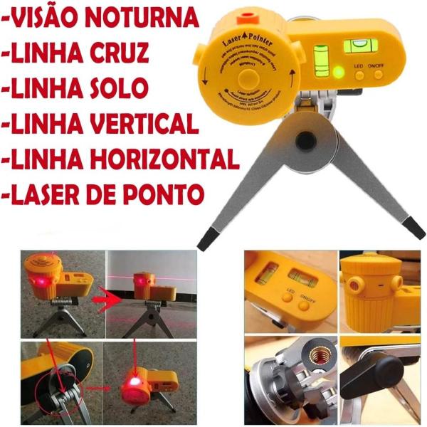 Imagem de ível Laser Giratório 360º Com Tripé Nivelador Multifuncional Profissional Piso Teto 5 Modos