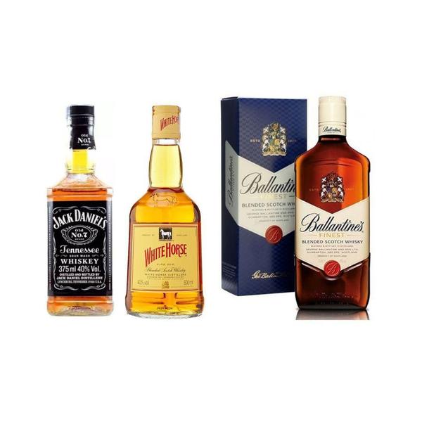 Imagem de Jack Daniels 375Ml + White Horse 500Ml + Ballantines 750Ml