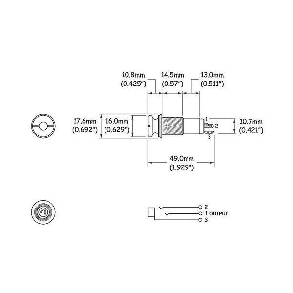 Imagem de Jack De Conexão Stereo Dourado (Unidade) Spirit TC6-GD