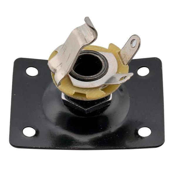 Imagem de Jack Plate Curvo Retangular Metal + Conector P10 Mono Para Guitarra