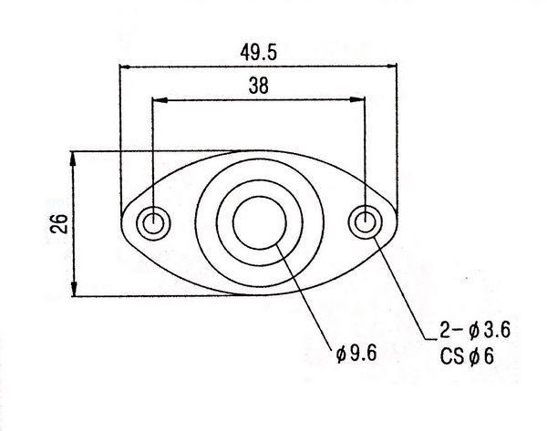 Imagem de Jack Plate Oval Cromado Com Rebaixo