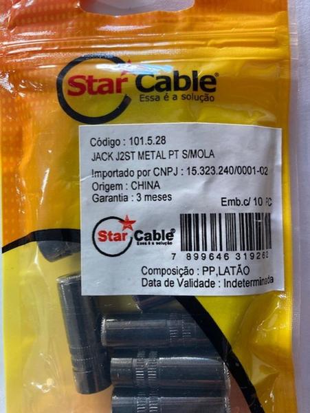 Imagem de jack star cable j2 st metal pt sem mola 101.5.28